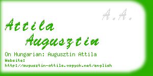 attila augusztin business card